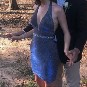 Homecoming or Cocktail dress. Size  XS. Size 00- 0. Originally $550. Shiny blue.